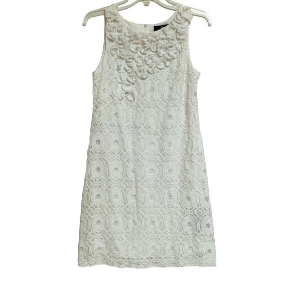 Ronni Nicole Knee Length Dress, Sleeveless, White Lace, Size 8 - Picture 1 of 9